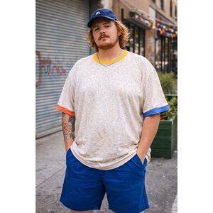 MOKUYOBI Multicolor Speckle T Shirt Tee Top Shirt  Mens Plus Size 3XL